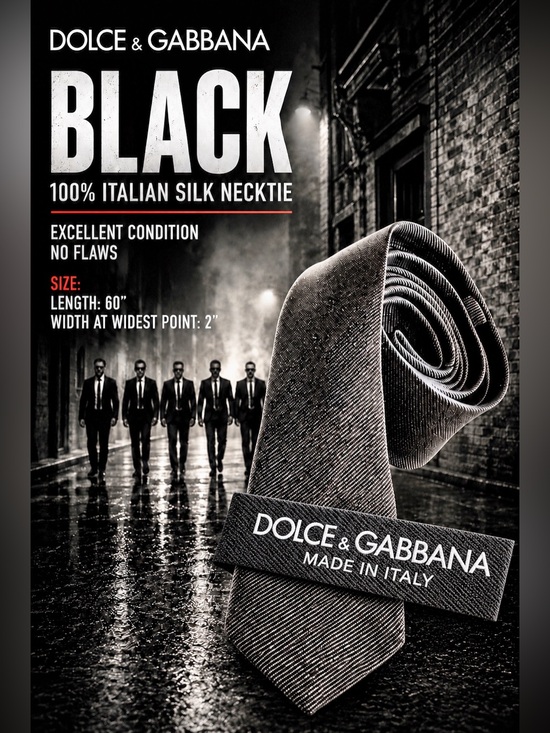 Dolce & Gabbana Other - Dolce & Gabbana Textured Silk ‘Skinny’ Tie | 60” x 2” | Midnight Black